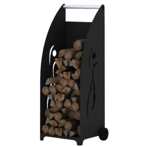 leñero metal ruedas