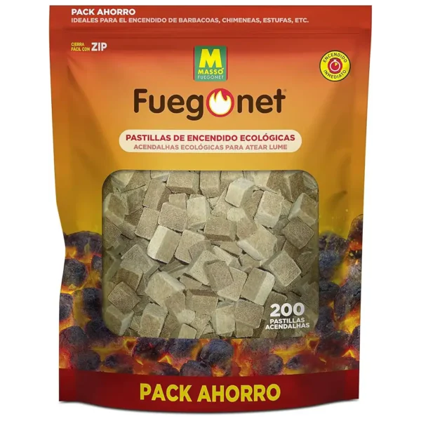 pastillas ecologicas fuego encendido
